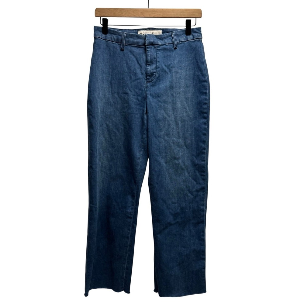 Frank & Eileen Womens Size 6 Kinsale Blue Trouser Jeans Pants Frayed Hem USA euc
